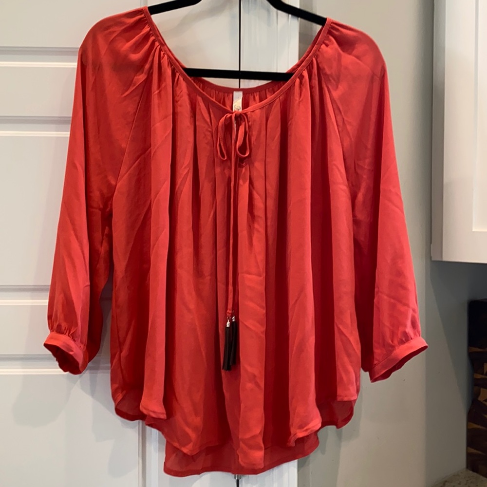 Burnt orange 3/4 length blouse